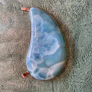 Gorgeous Blue Larimar with gold rim